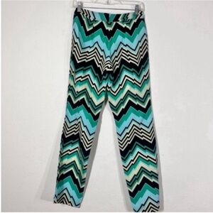 Zigzag Chevron Mint & Black Silk trousers